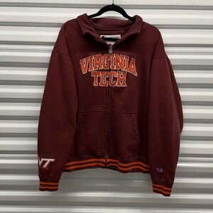 Vintage 90s Virginia Tech University Embroidered Full Zip Mens Large Jacket